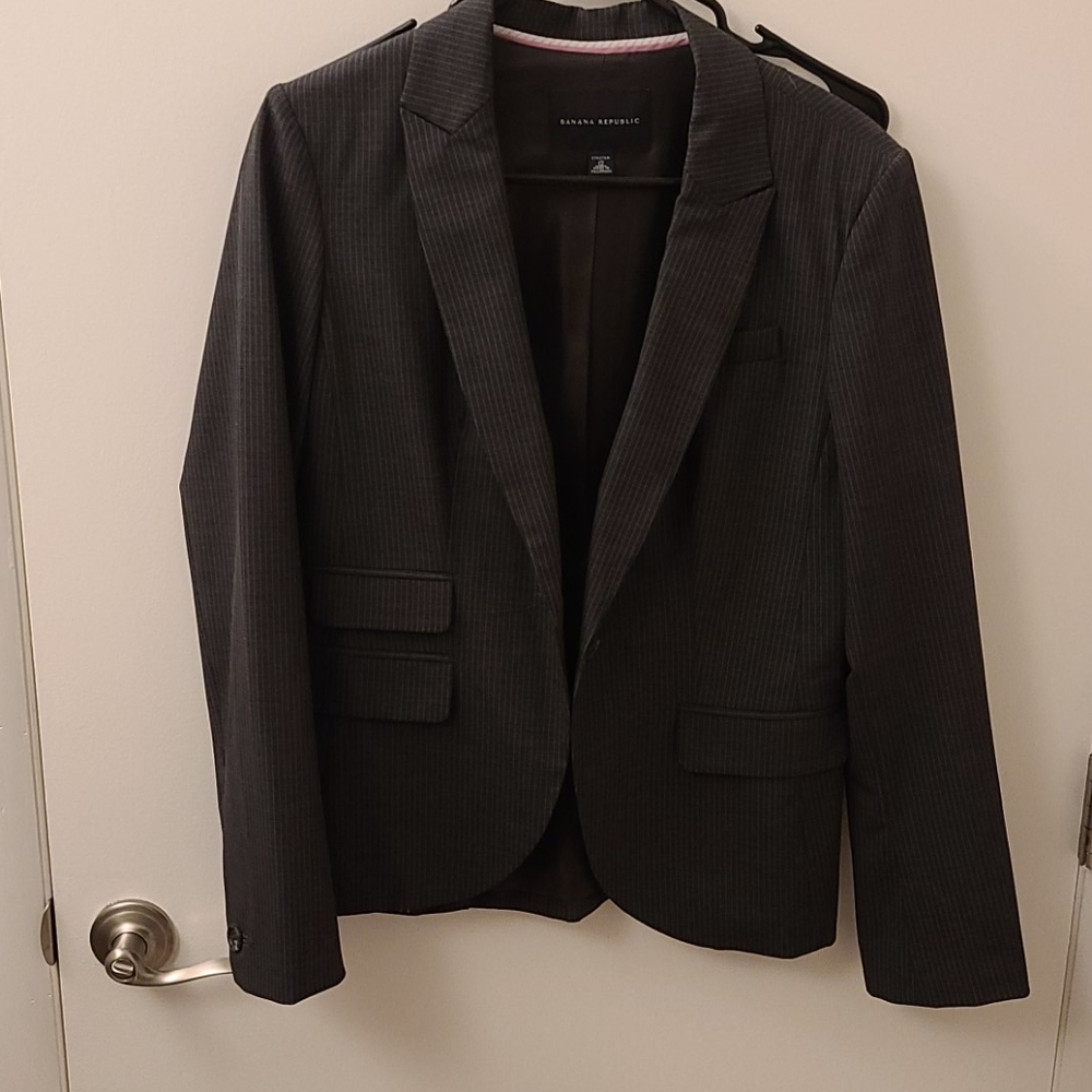 Grey pinstripe blazer